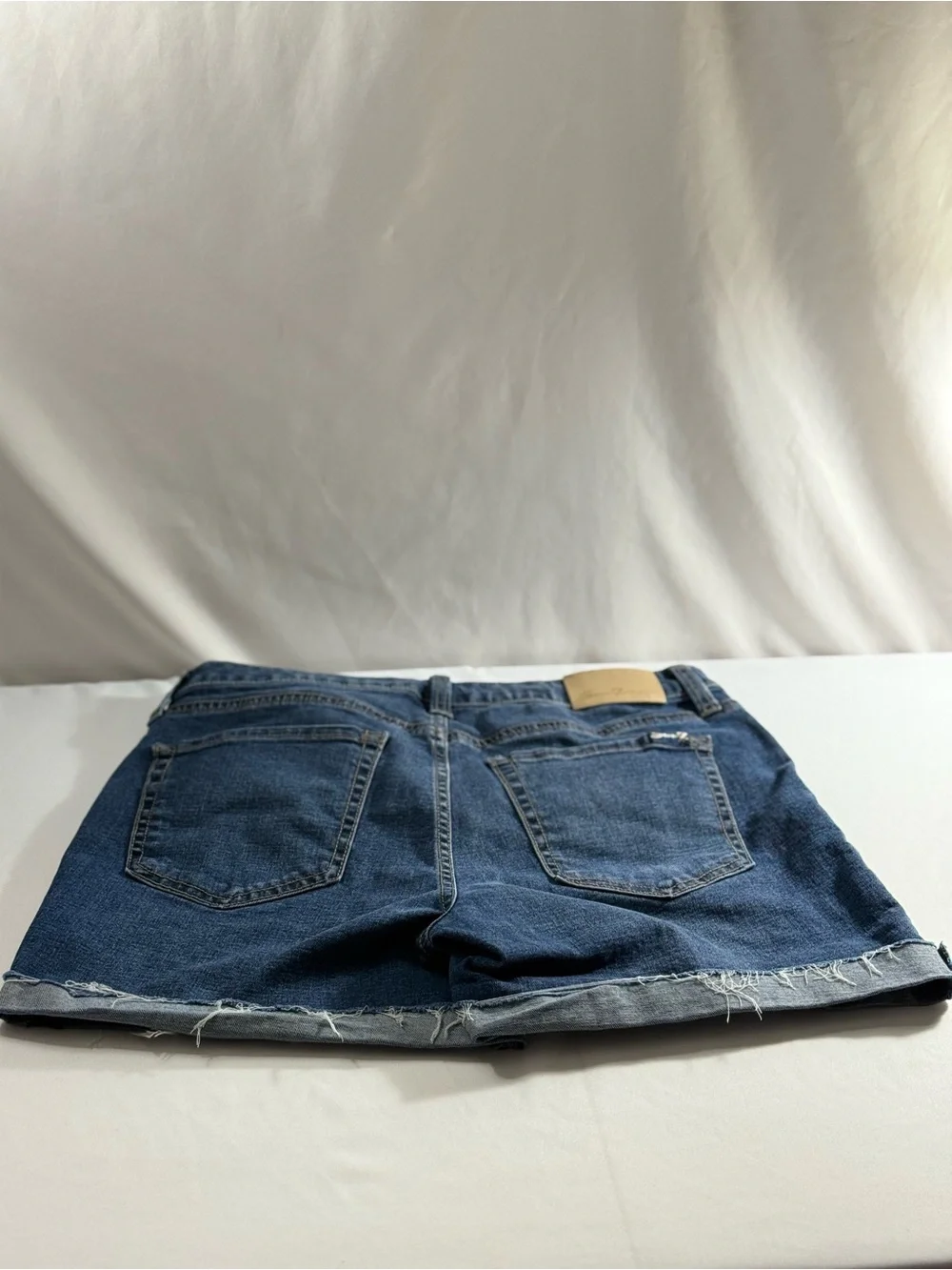 Seven7 Dark‎ Indigo Denim Shorts with Contrast Stitching